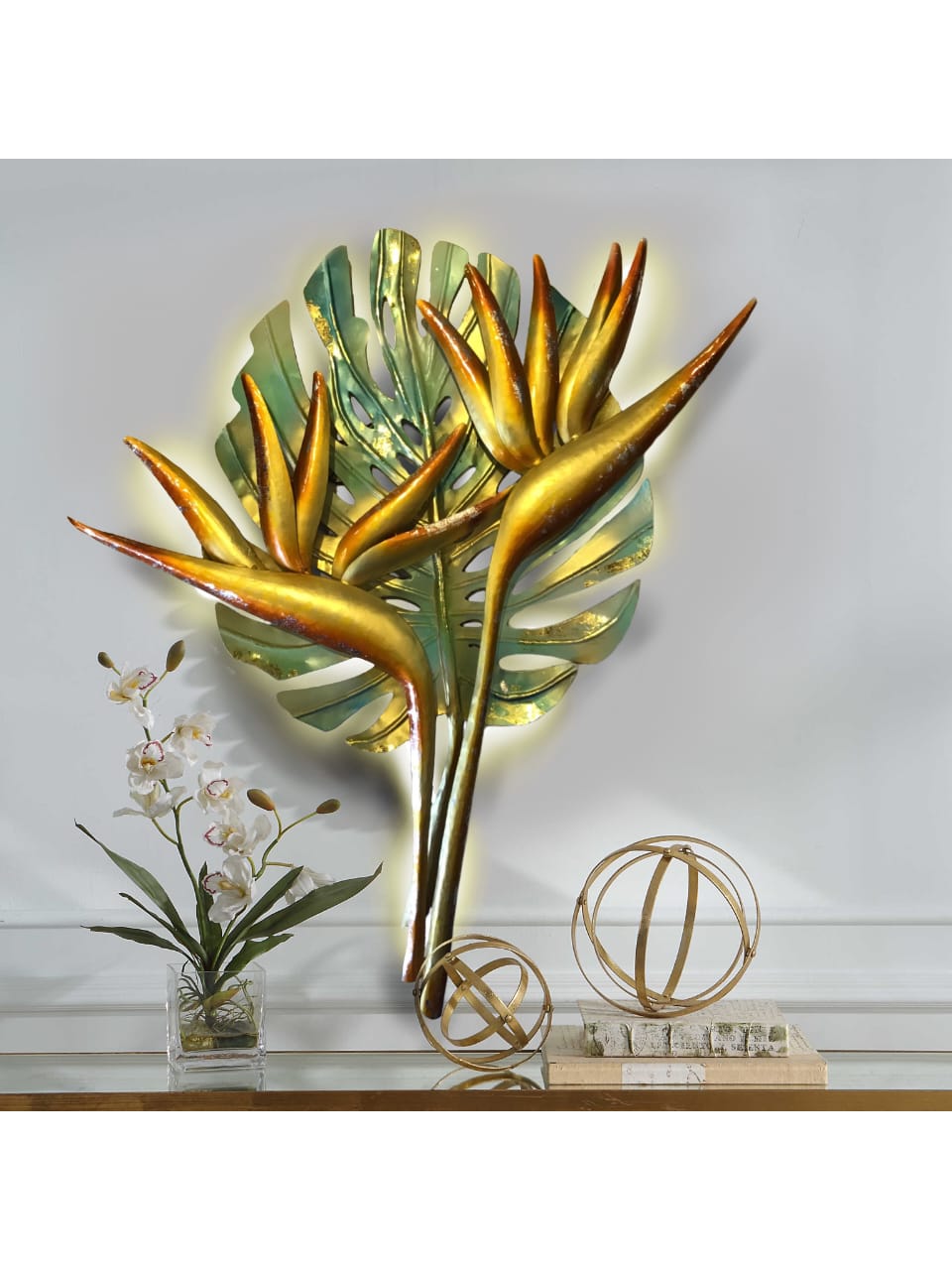 Beautiful Floral Theme Based Wall Décor Metal Handcrafted New By Tamrapatra