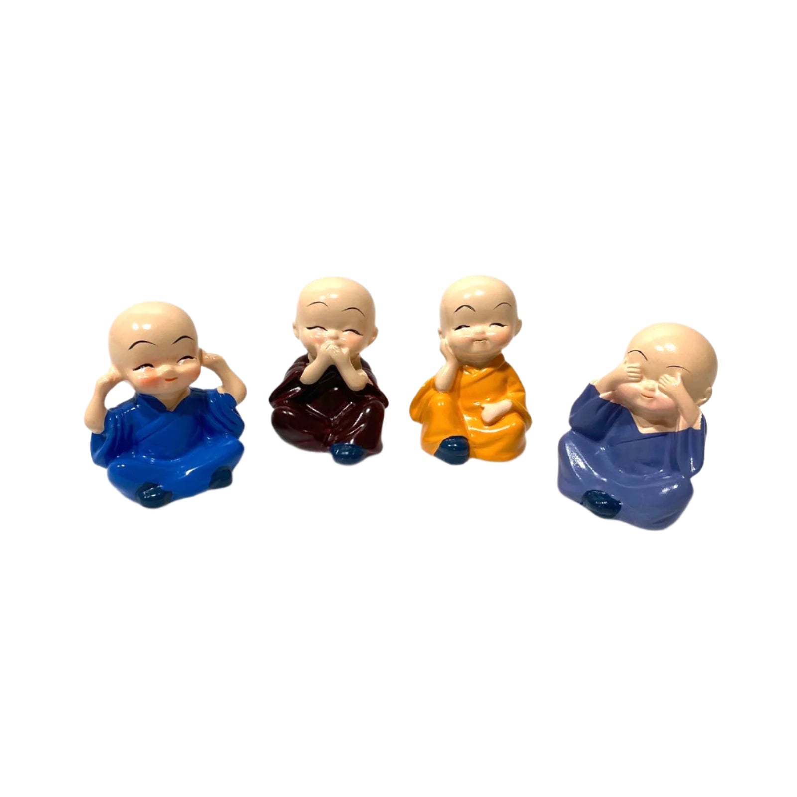 Multicolor Monks In Set Of 4 Vibrant Shades Good Luck Gifting's Tamrapatra