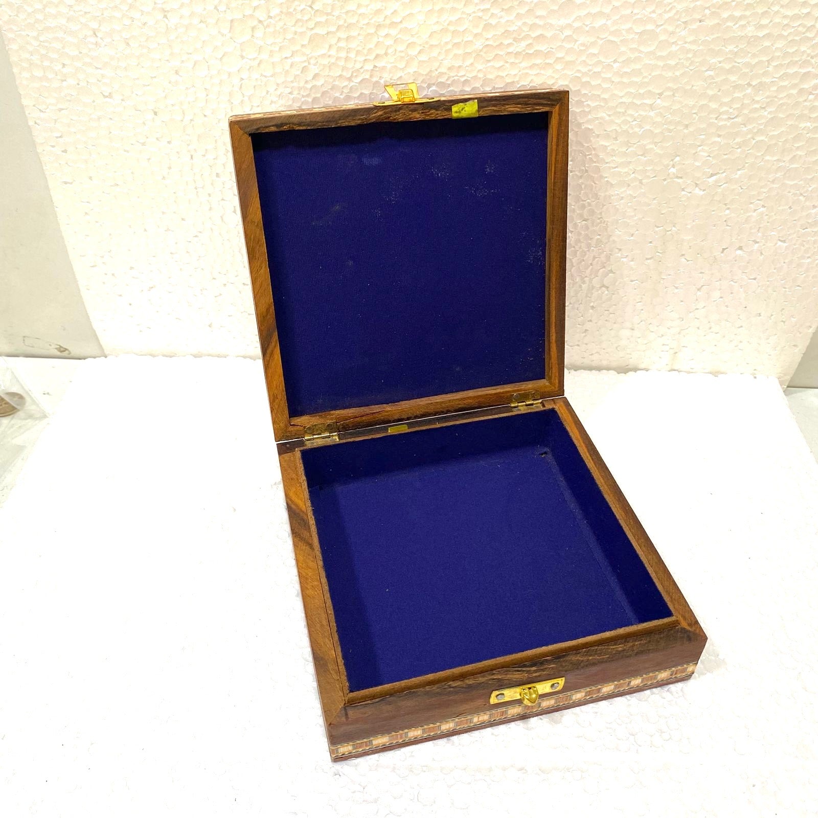 Blue Pottery Tile Wooden Box Storage Utility Jewelry New Arrival Tamrapatra