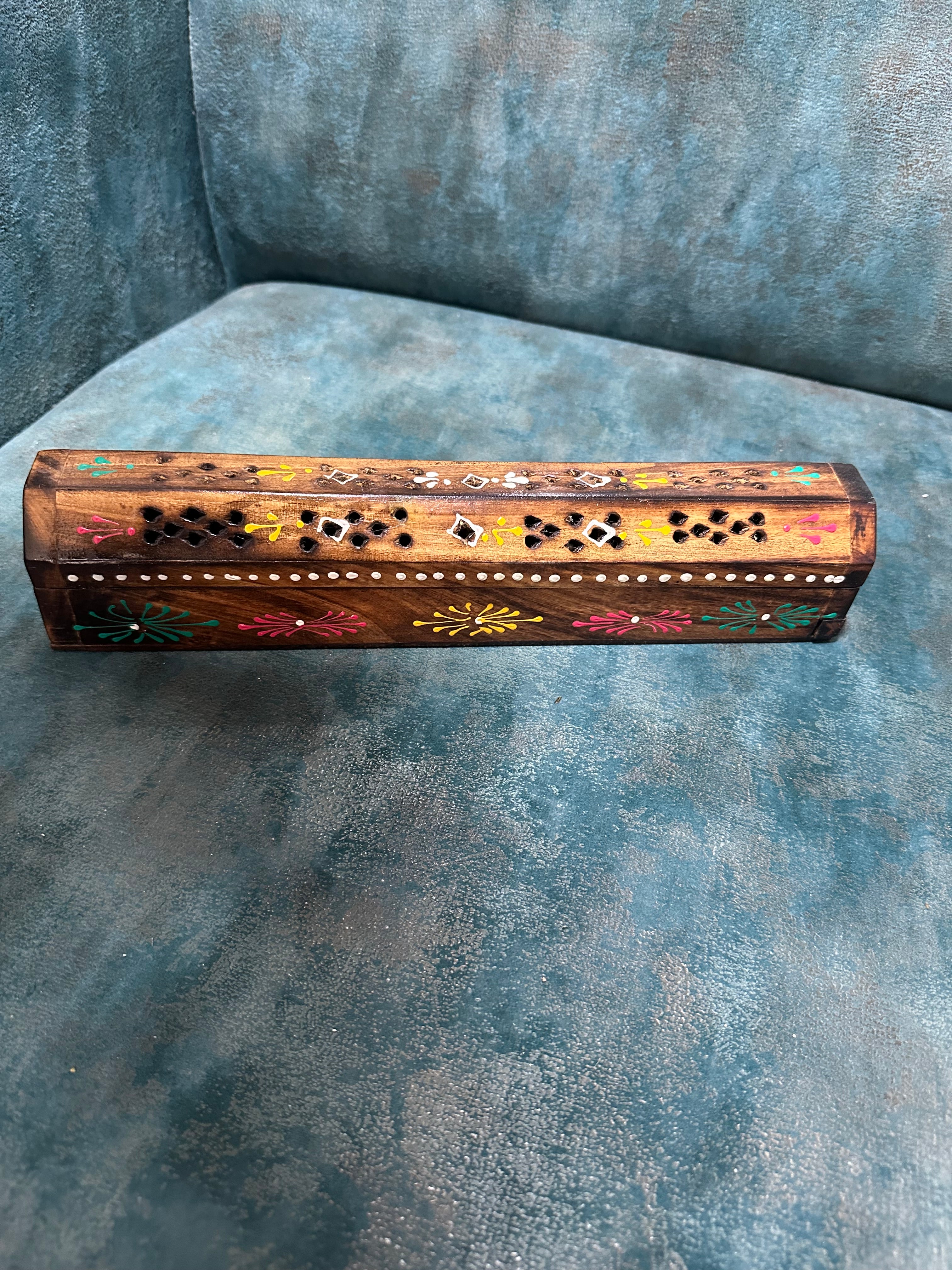 Incense Stick Holder Wooden Carving With Elephant Design From Tamrapatra