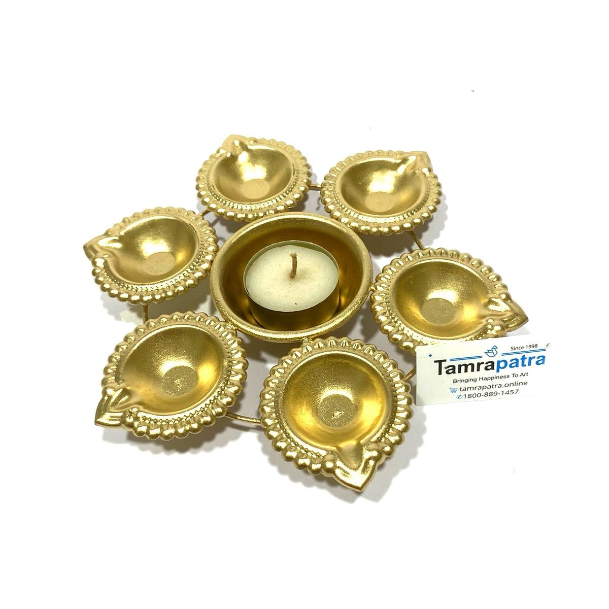 6 Diya Abstract Style Decoration Urli In Classy Gold By Tamrapatra - Tamrapatra