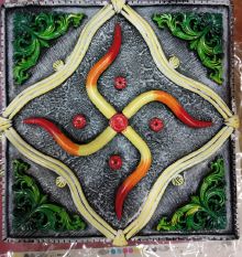Attractive Design Surya With Om Resin Wall Artwork Sun Decor Tamrapatra