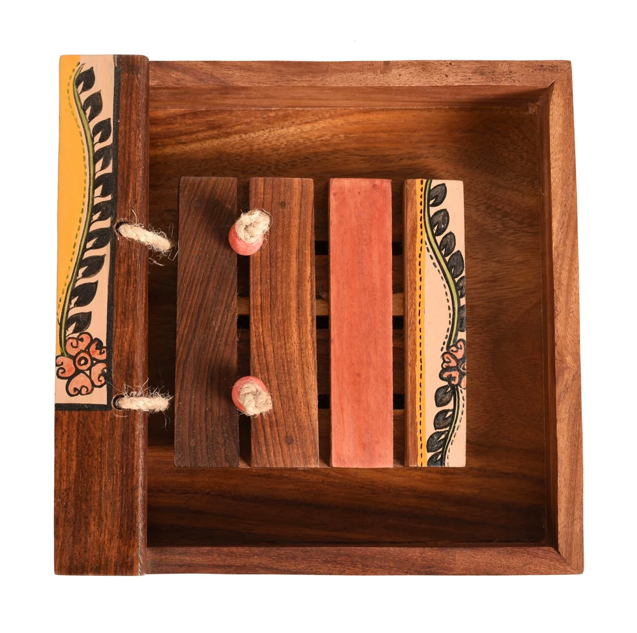 Exclusive Utility Stylish Wooden Napkin Holder With Warli Painting By Tamrapatra