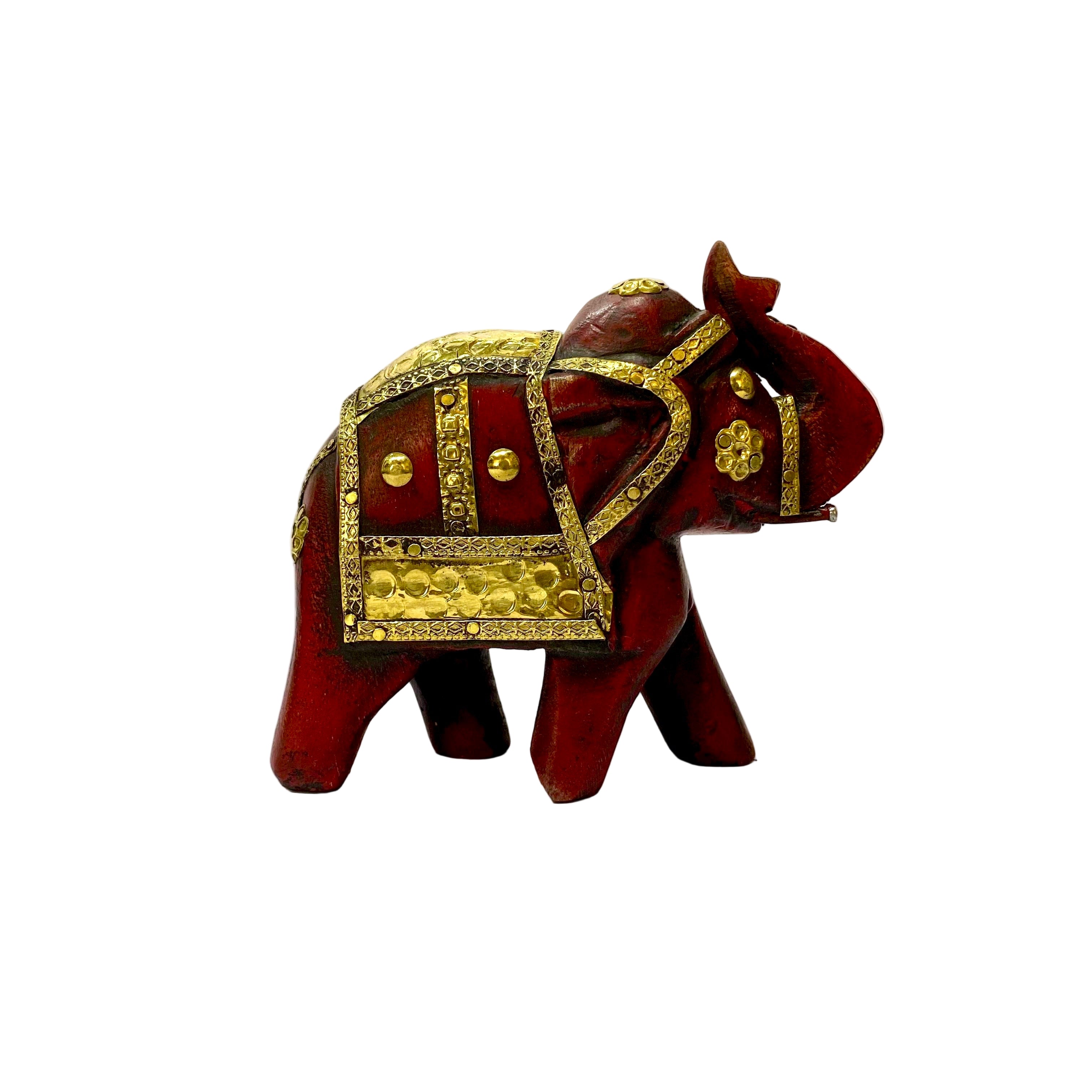 European Style Wooden Elephant HandPainted Rustic Finish By Tamrapatra