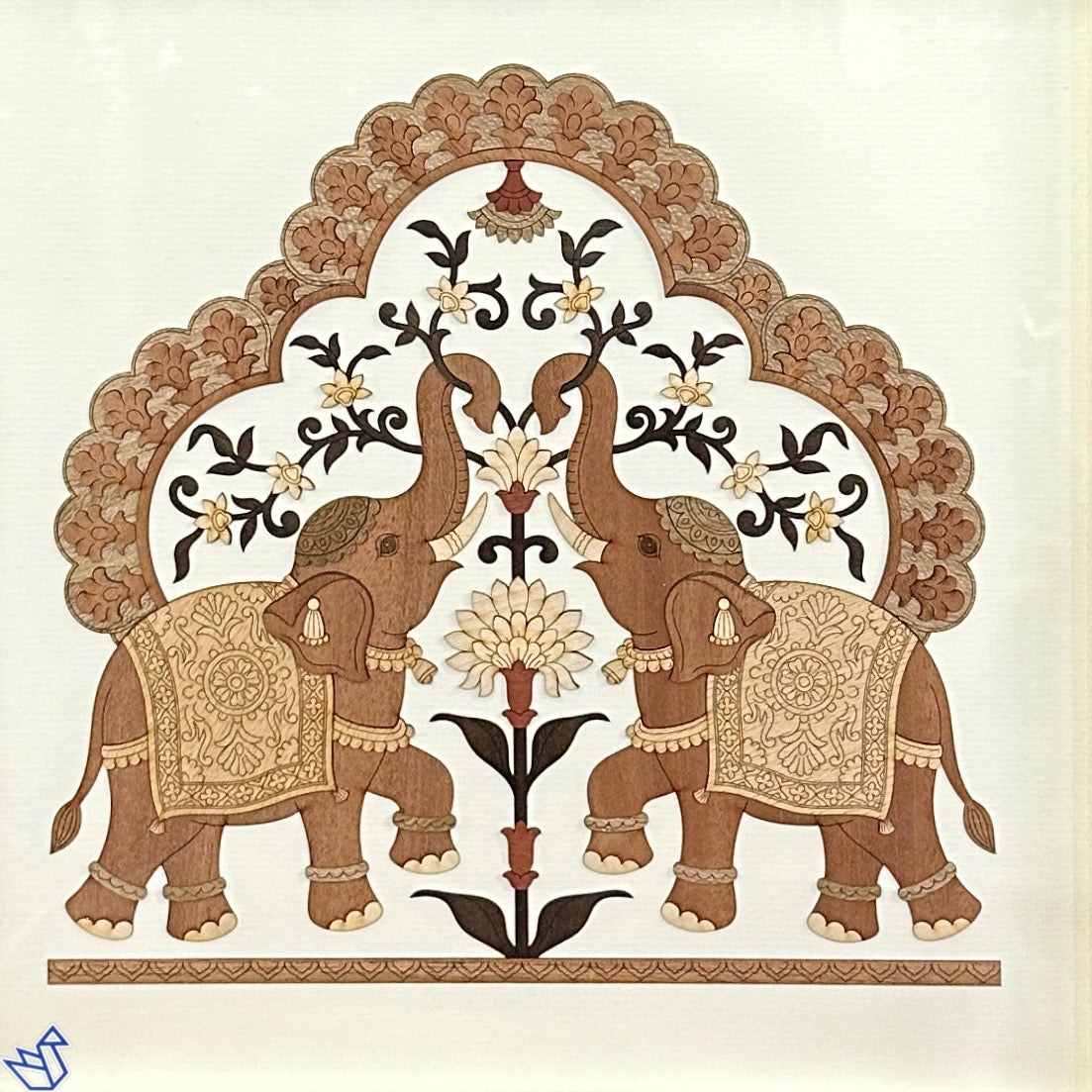 Two Elephants 3D Wood Art In Best Quality Wooden Frames Only At Tamrapatra