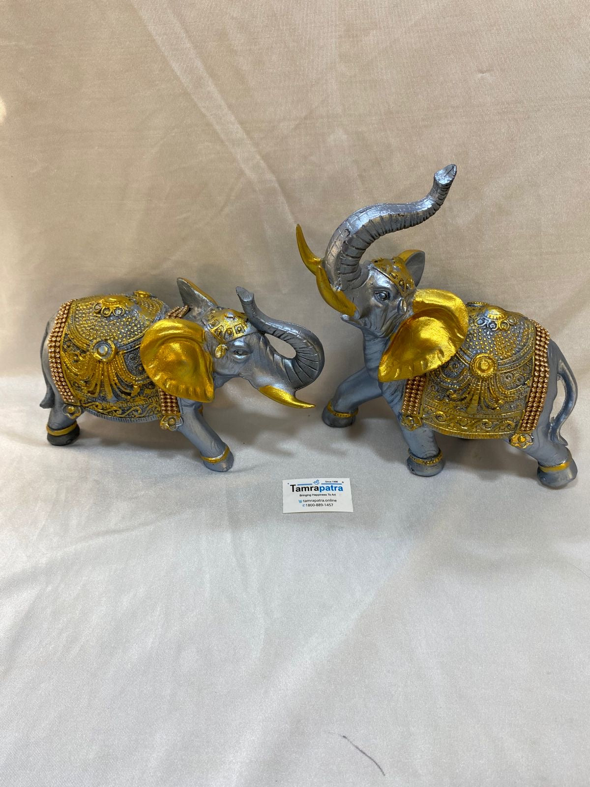 Elephant Set Of 2 Resin Showpiece Modern Décor From Tamrapatra