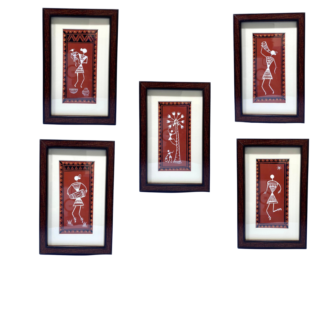 Hand Painted Warli Painting In Set Various Designs & Shades Exclusive By Tamrapatra