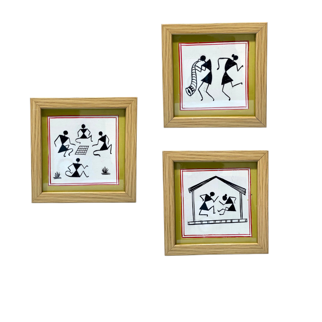 Hand Painted Warli Painting In Set Various Designs & Shades Exclusive By Tamrapatra