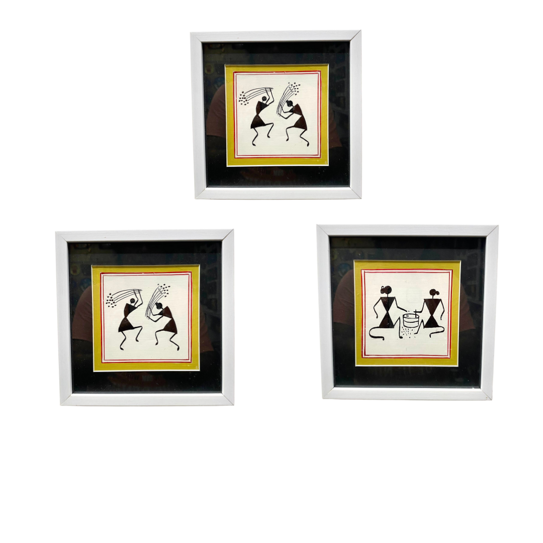 Hand Painted Warli Painting In Set Various Designs & Shades Exclusive By Tamrapatra