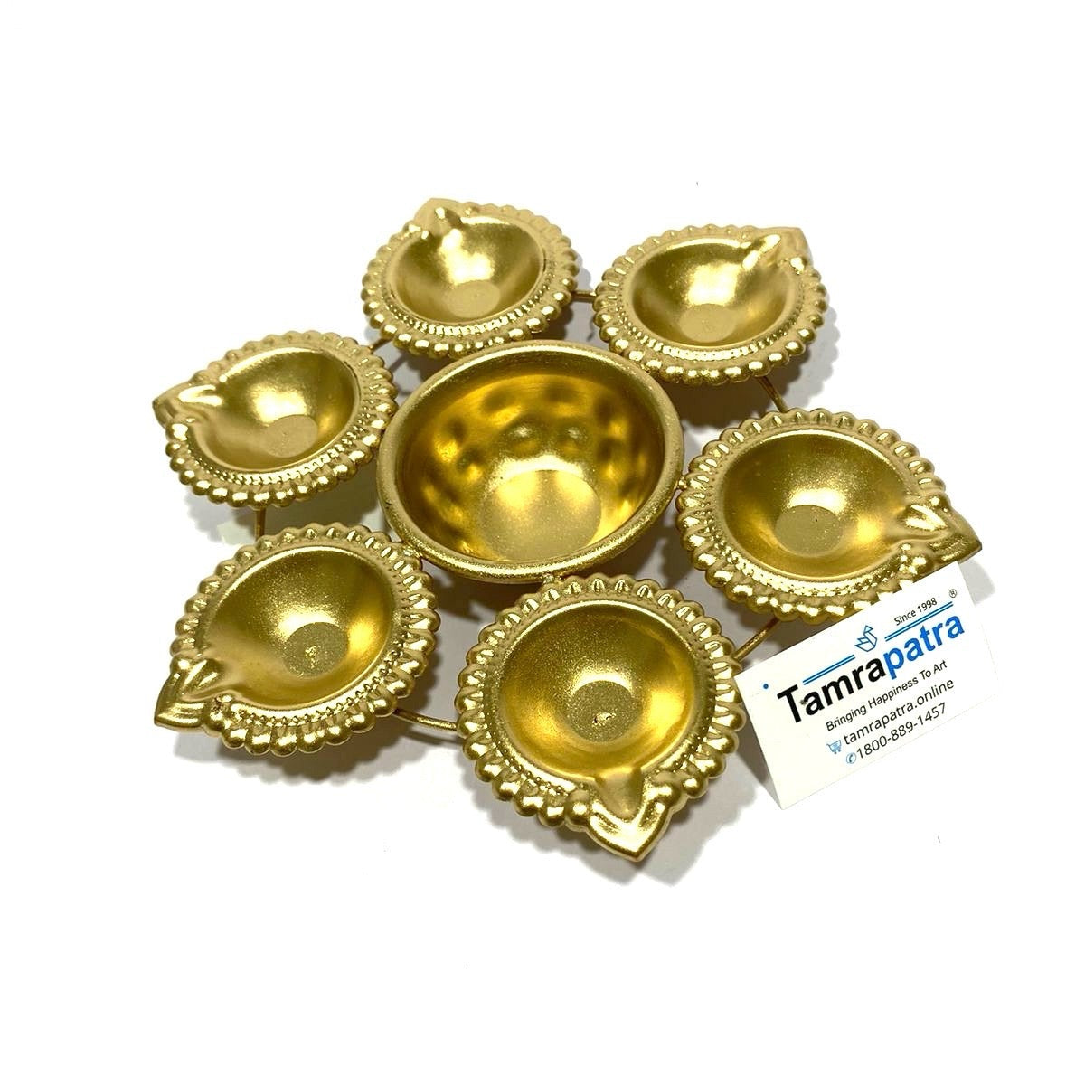 6 Diya Abstract Style Decoration Urli In Classy Gold By Tamrapatra - Tamrapatra