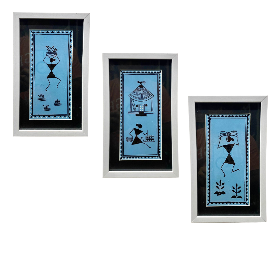 Hand Painted Warli Painting In Set Various Designs & Shades Exclusive By Tamrapatra