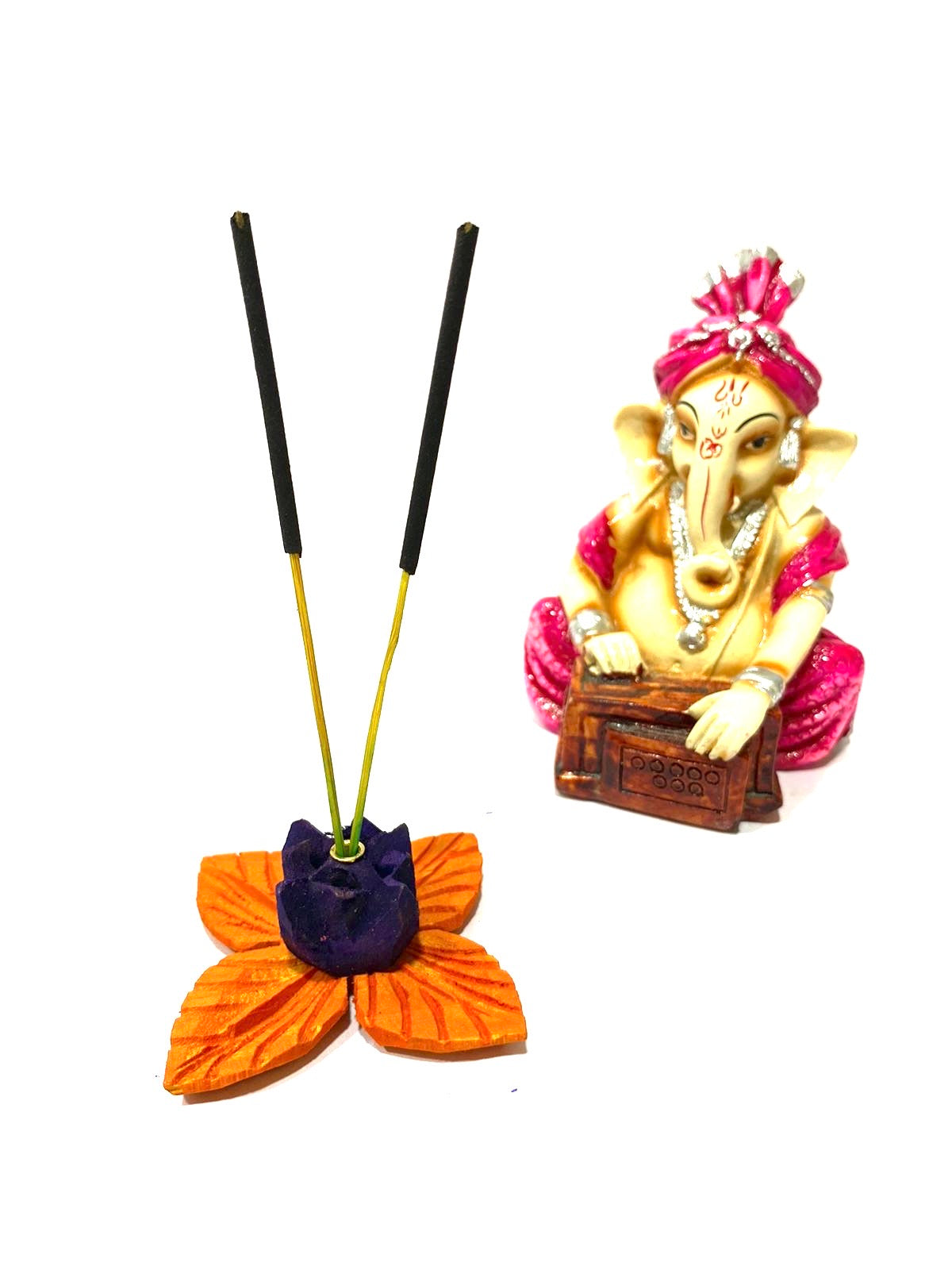 Incense Wooden Stick Holder In Floral Design Attractive Colors Gifting Tamrapatra