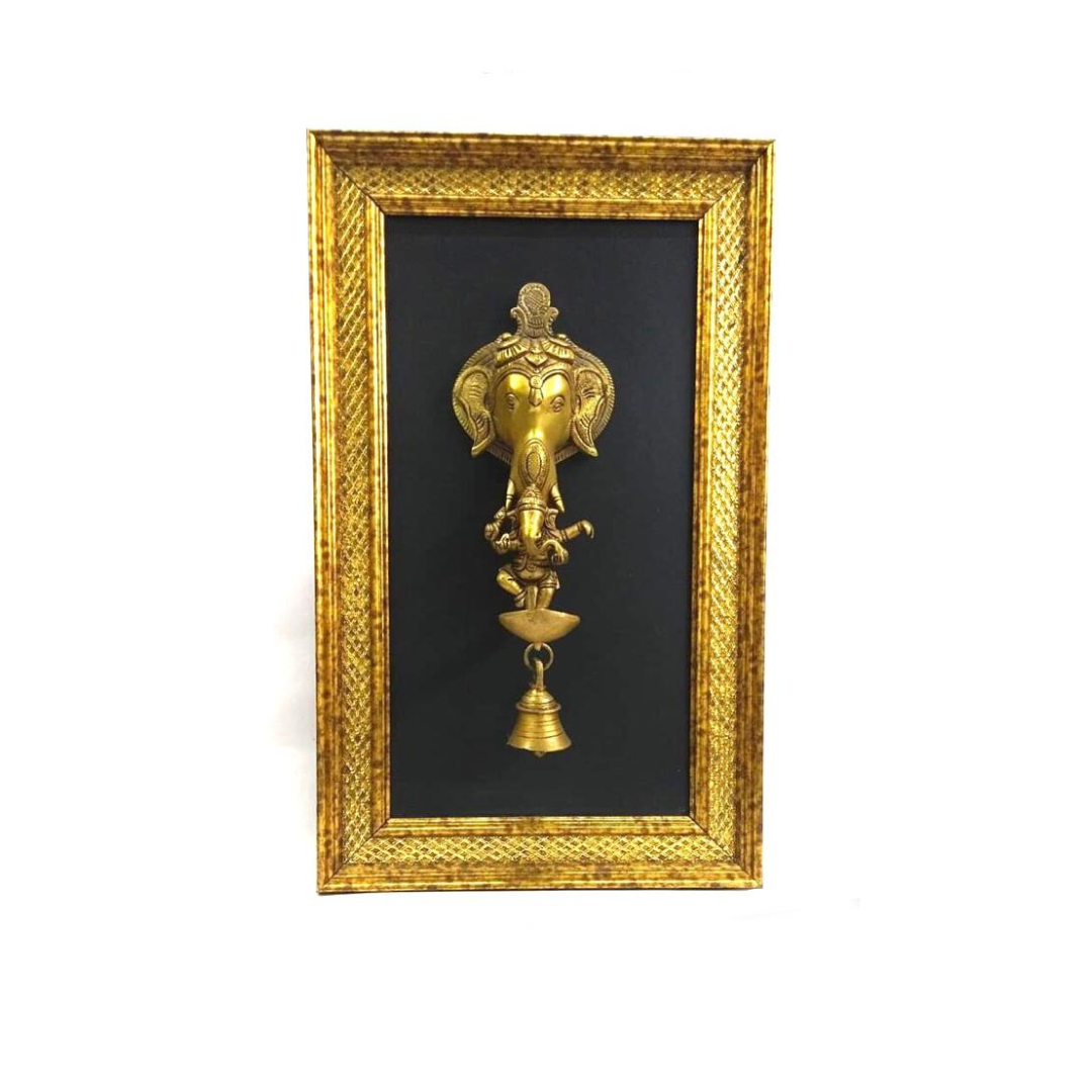 Brass Ganesha Elephant Style Frame Home Decoration Corporate By Tamrapatra - Tamrapatra