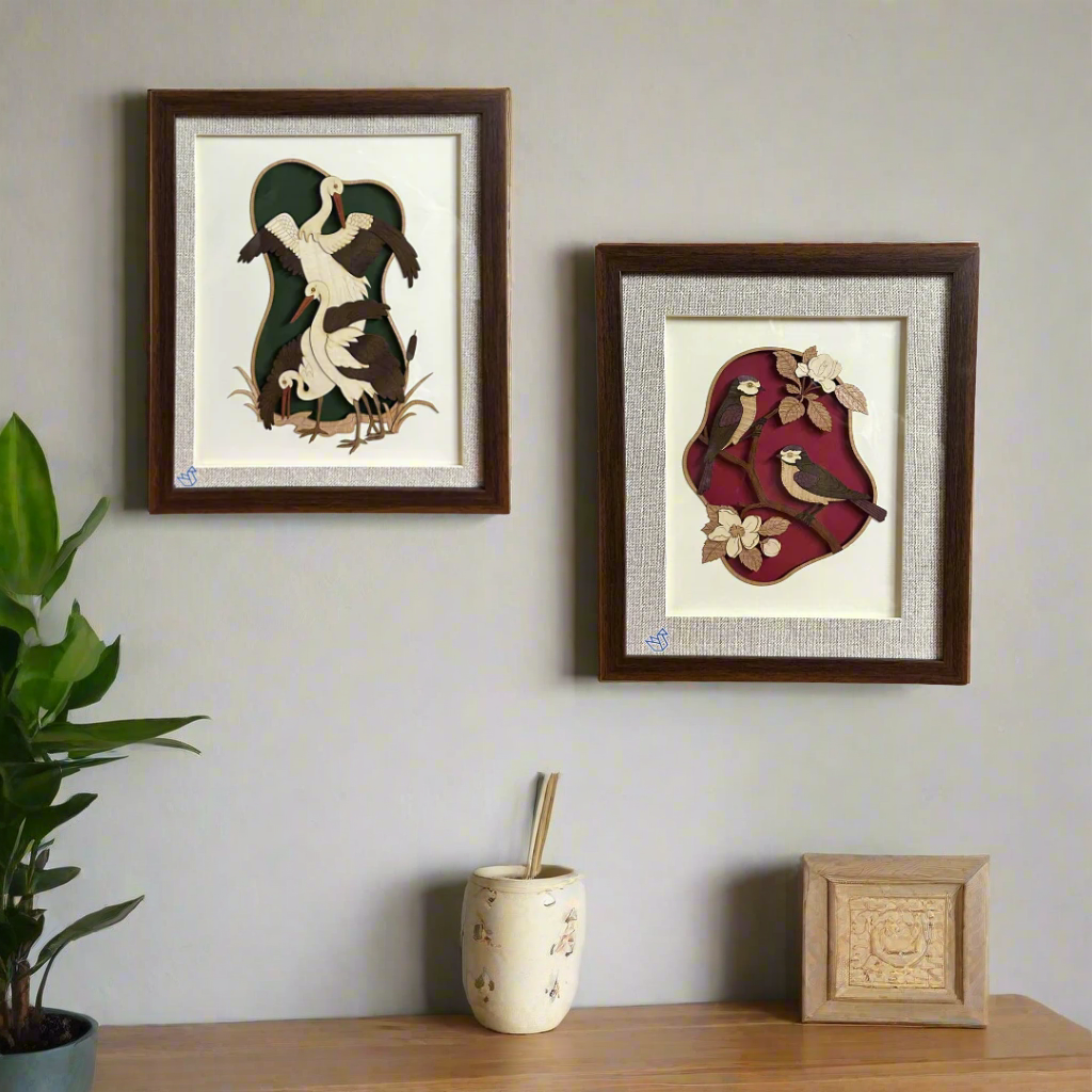 Classic Wooden Frame Depicts Birds Concept Wall Hangings Now At Tamrapatra