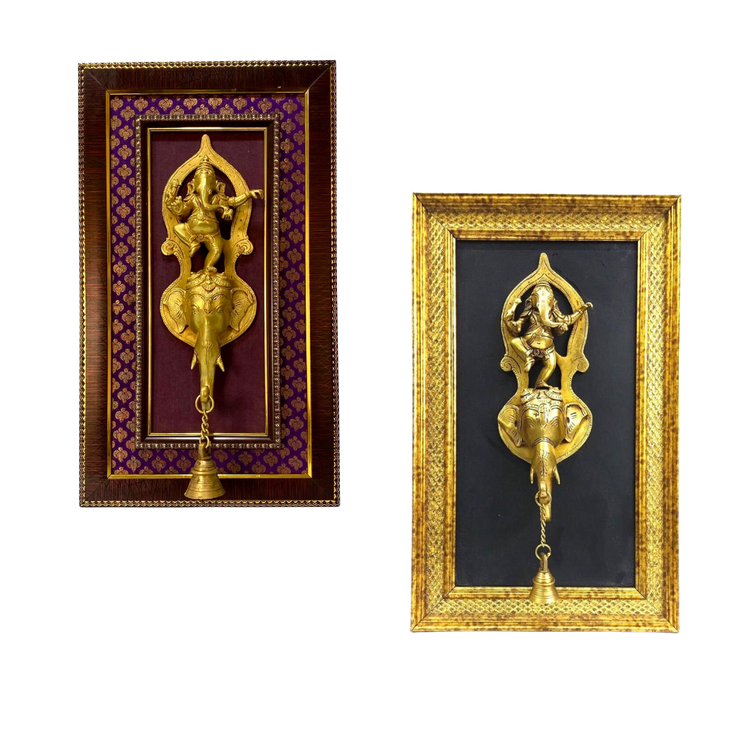 Brass Ganesha Elephant Style Frame Home Decoration Corporate By Tamrapatra