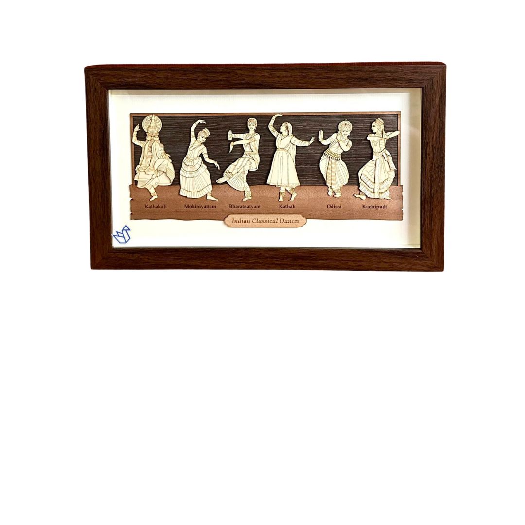 Indian Classical Dance Forms Wooden Crafted Frame Indian Art From Tamrapatra