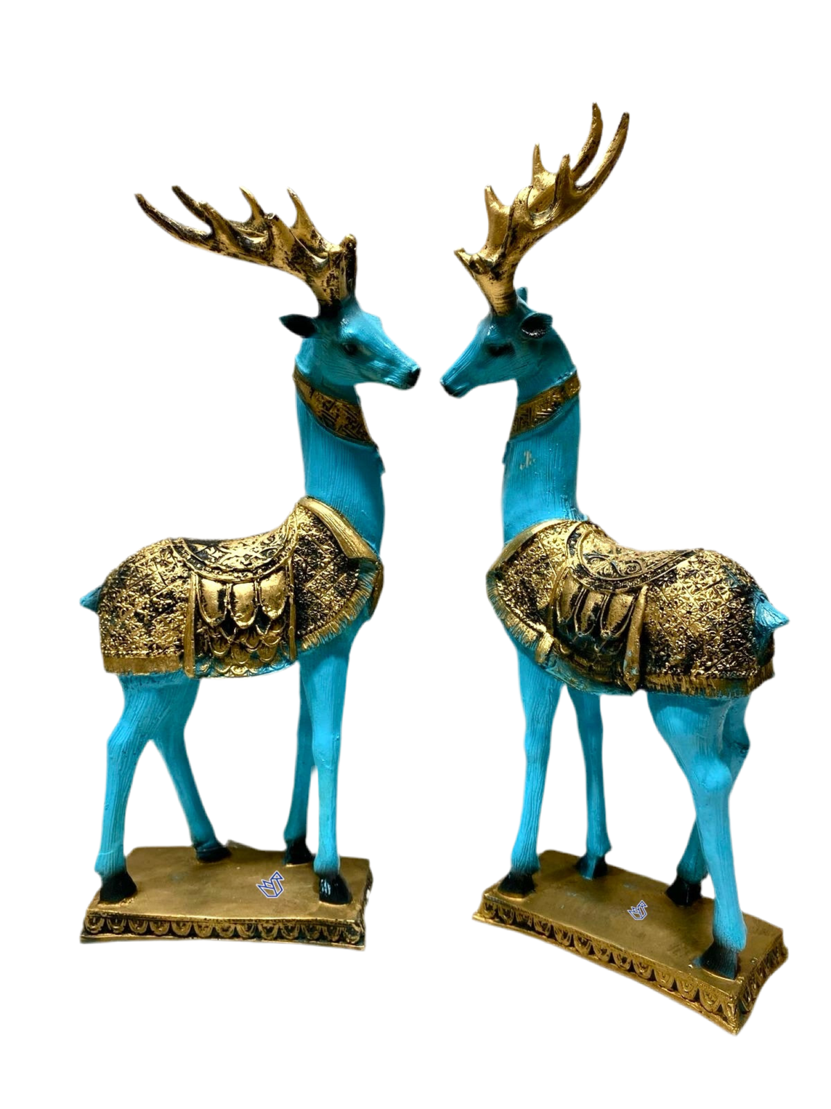 Nature Lifelike Standing Deer Resin Craft Set Of 2 Beautiful Collectible By Tamrapatra