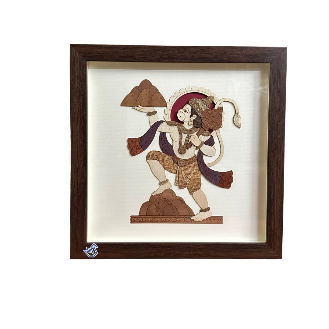 Premium God Shrinathji & Hanumanji In 3D Wooden Art Frame By Tamrapatra