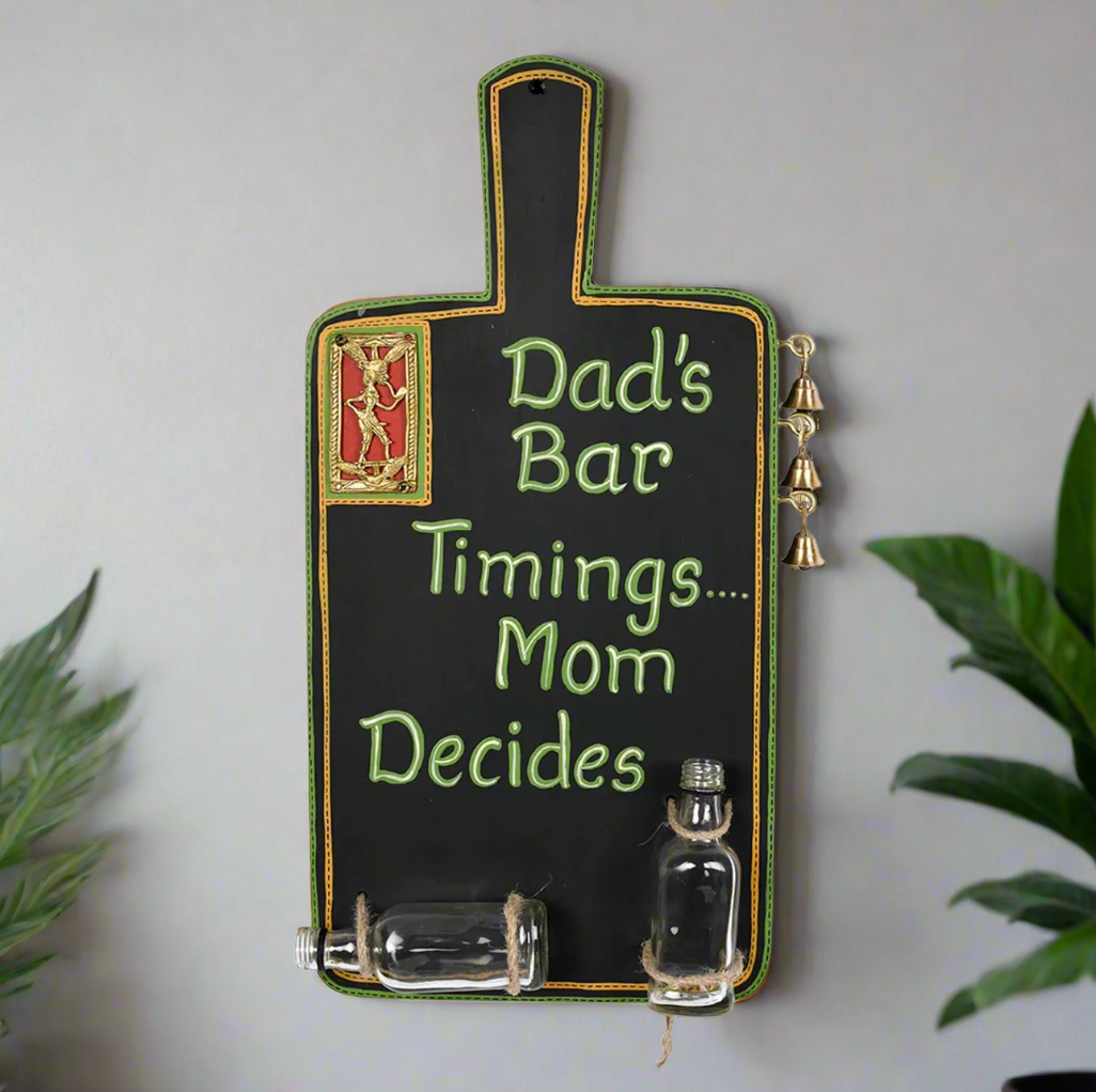 Dad's Bar Timings Mom Decides Quirky Wall Decorative Panel Only By Tamrapatra