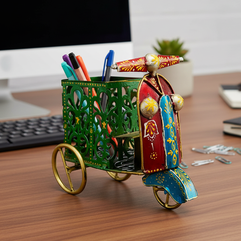 Pen Holder Scooter Beautifully Crafted With Love By Indian Artisans Tamrapatra - Tamrapatra