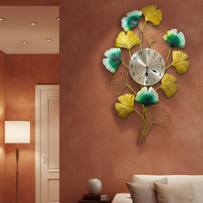 New Flower Bunch Wall Clock Décor Painted With Shinning Colors Tamrapatra - Tamrapatra