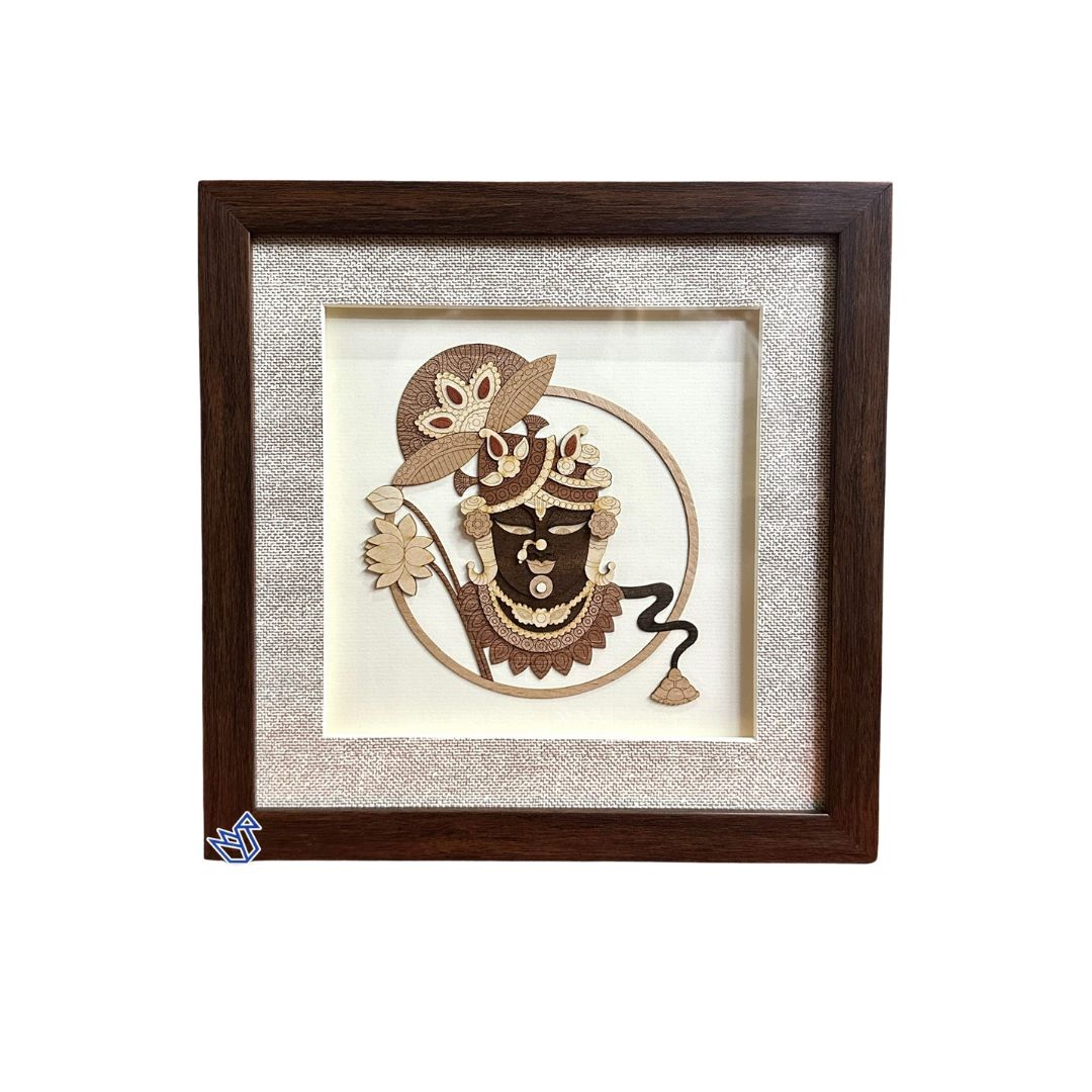 Premium God Shrinathji & Hanumanji In 3D Wooden Art Frame By Tamrapatra