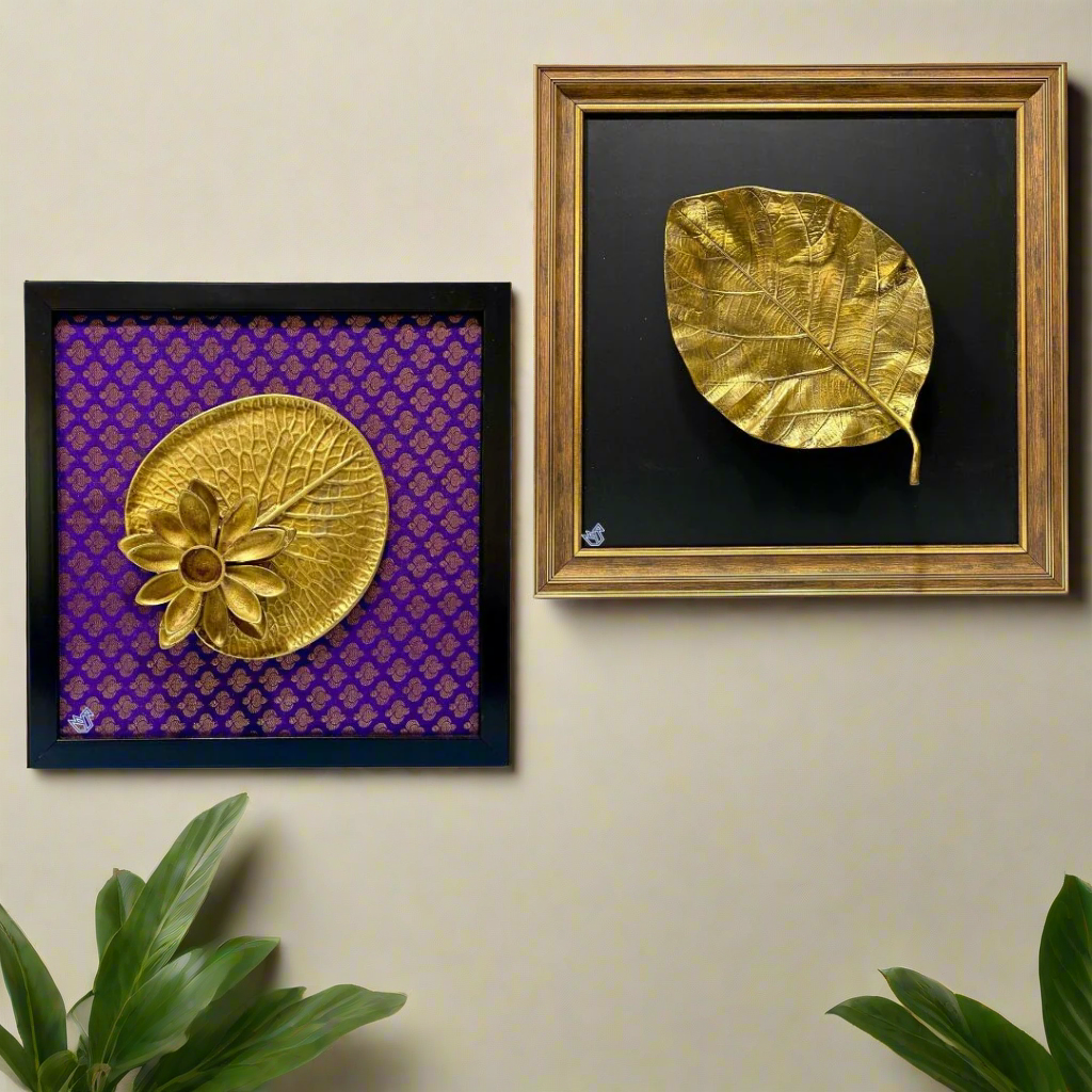 Brass Leaf Decor With Classy Frames Handcrafted Collection From Tamrapatra