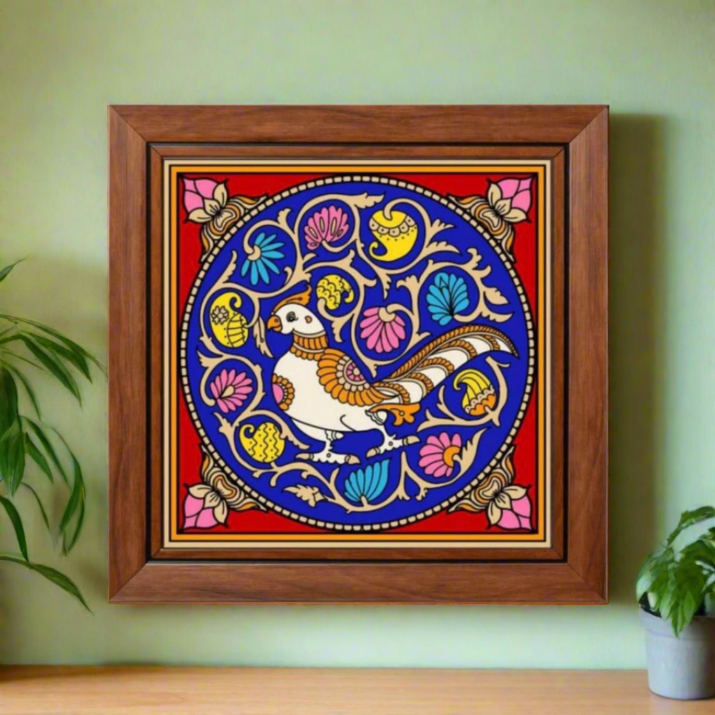 Birds Theme Tanjore Reverse Glass Paintings Frame In Various Designs By Tamrapatra