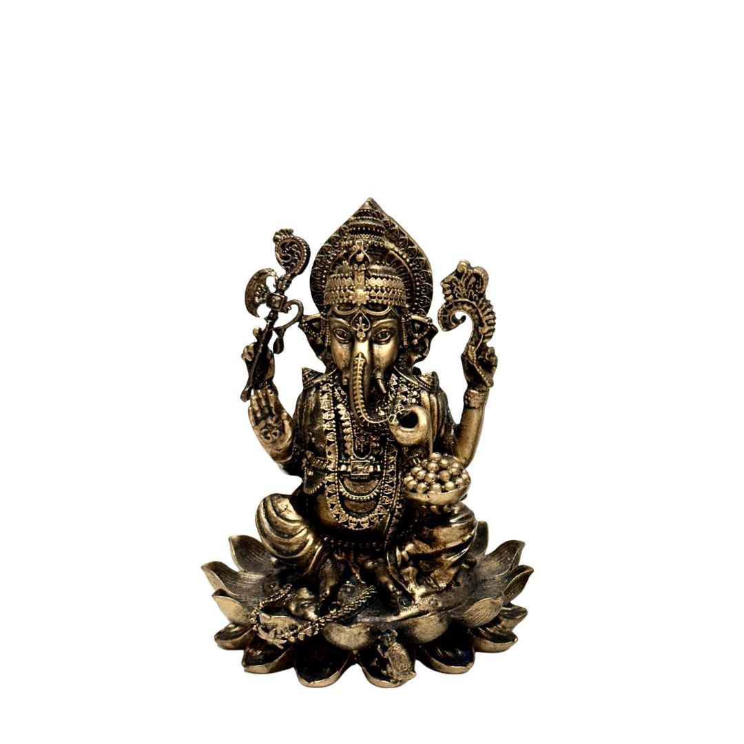 Premium Lord Ganesh Lakshmi Cold Cast Bronze Collectible Set Of 2 By Tamrapatra