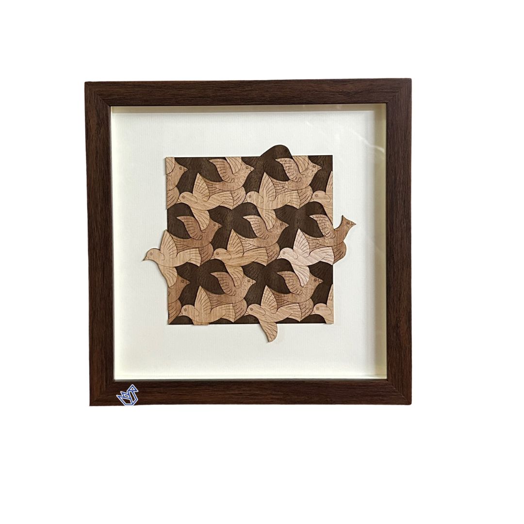 Birds Design Wooden Artwork Frame Designed Wall Décor From Tamrapatra