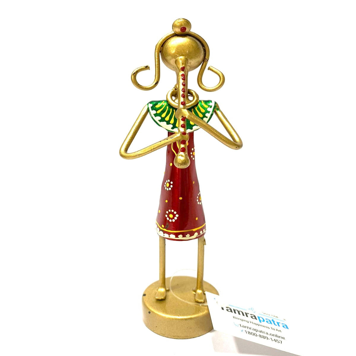 Lady Musicians Metal Artware Showpiece Figurines For Table Top Décor Tamrapatra