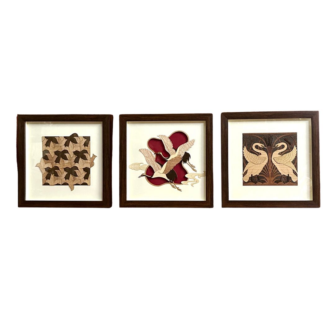 Birds Design Wooden Artwork Frame Designed Wall Décor From Tamrapatra