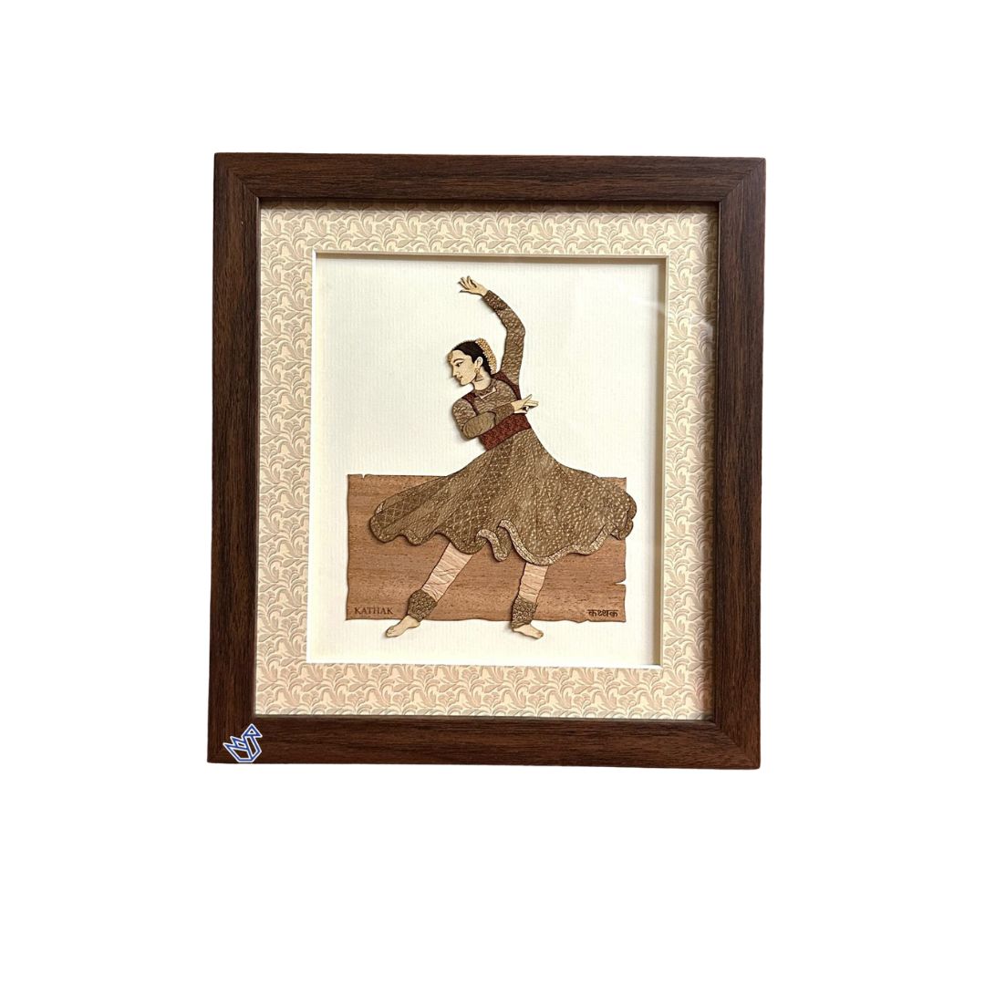Kathak Bharatnatyam Kathakali Indian Dancer Carved From Wood Tamrapatra