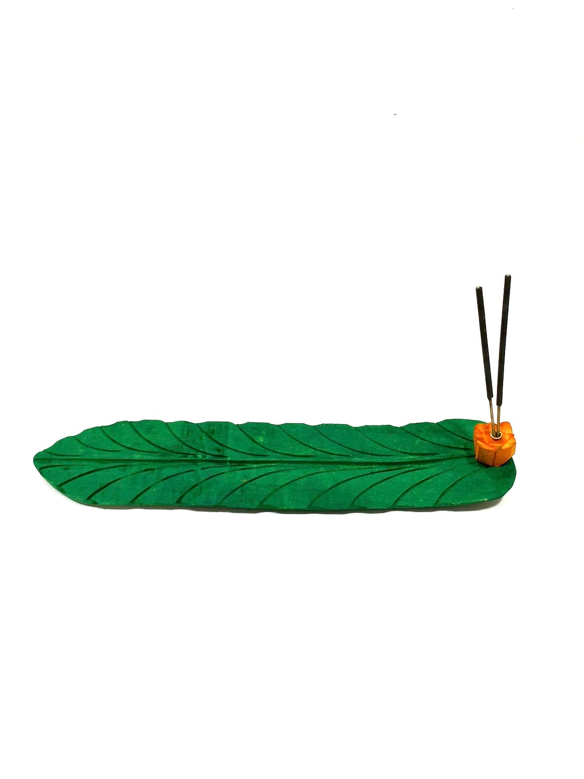 Incense Stick Holder In Banana Leaf Style Unique Handmade India By Tamrapatra