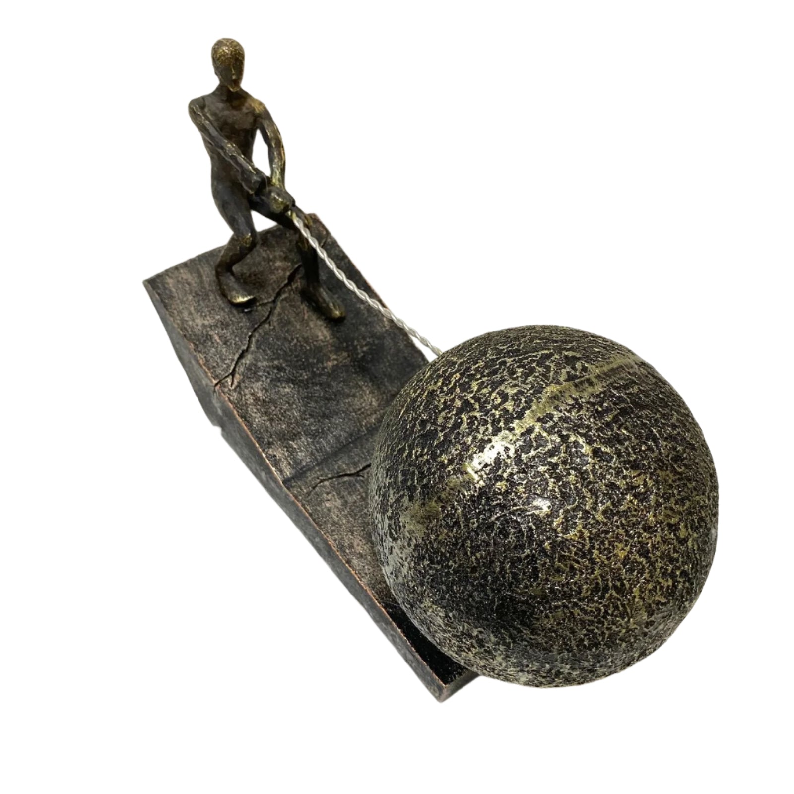 Unique Formation Of Man With Rock Modern Showpiece Décor By Tamrapatra