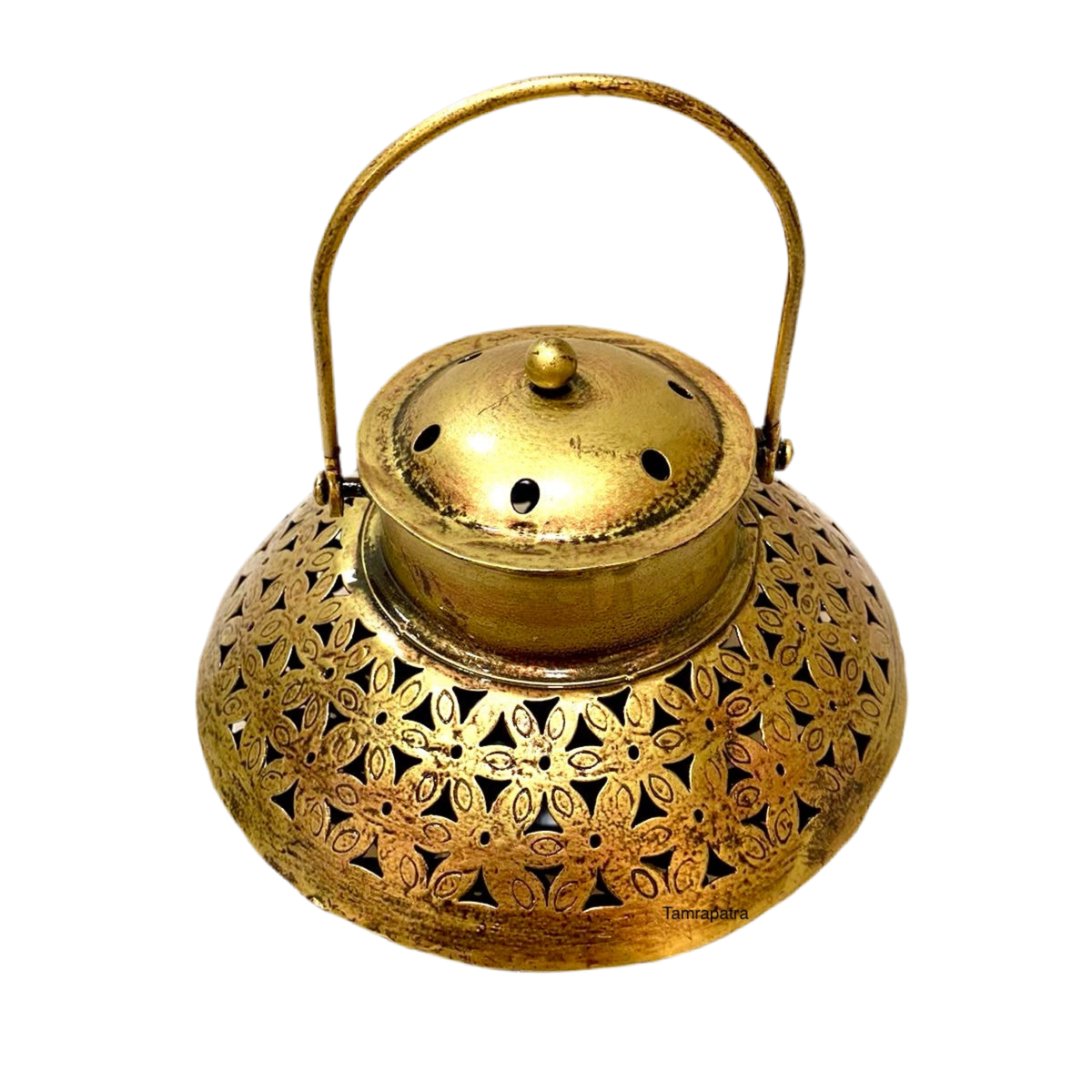 Handi Style Hanging Tea Light Holder Metal Lantern Vintage Art By Tamrapatra - Tamrapatra