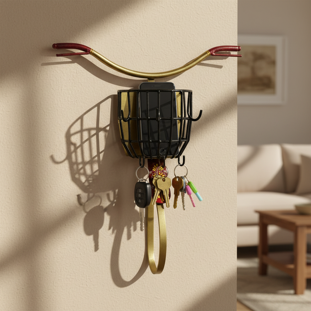 Handcrafted Metal Cycle Replica In Best Quality Vintage Key Holder Tamrapatra - Tamrapatra