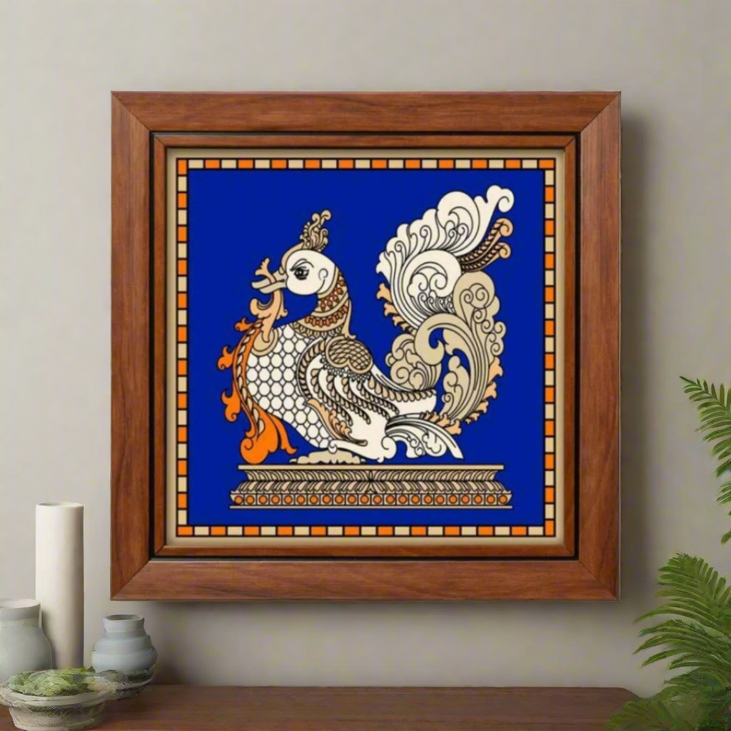 Birds Theme Tanjore Reverse Glass Paintings Frame In Various Designs By Tamrapatra