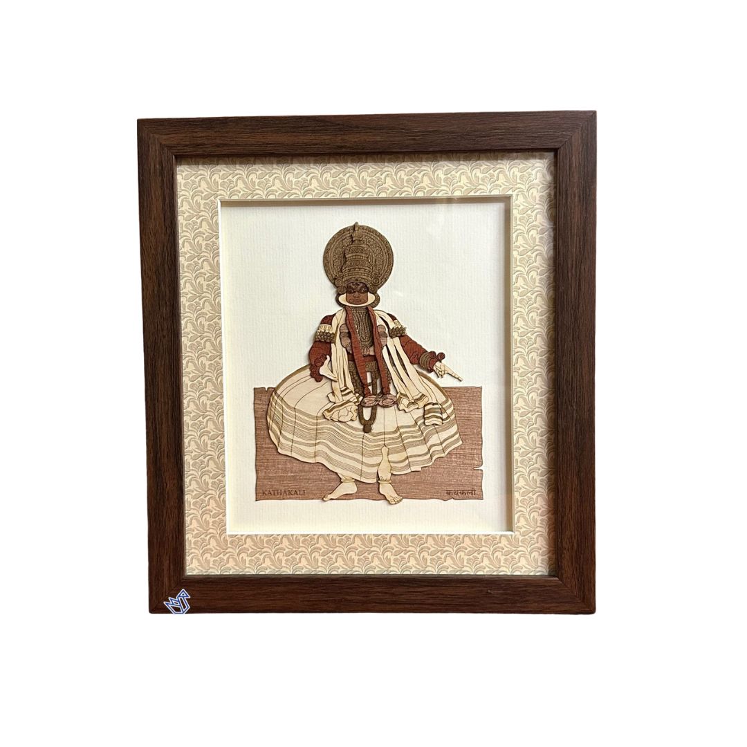 Kathak Bharatnatyam Kathakali Indian Dancer Carved From Wood Tamrapatra