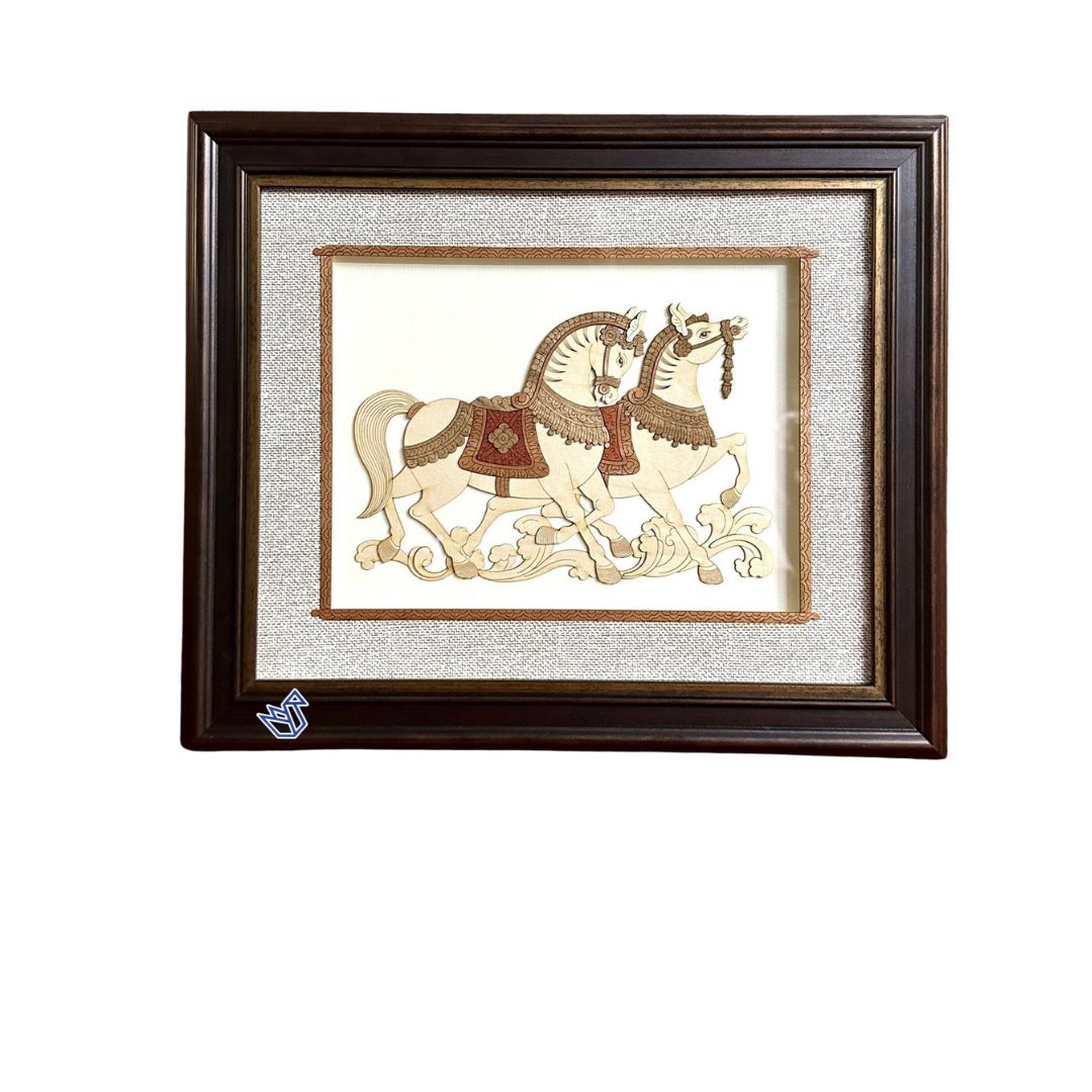Beautiful Showcase Of Strong Powerful Horses In Wood Art Exclusive Tamrapatra
