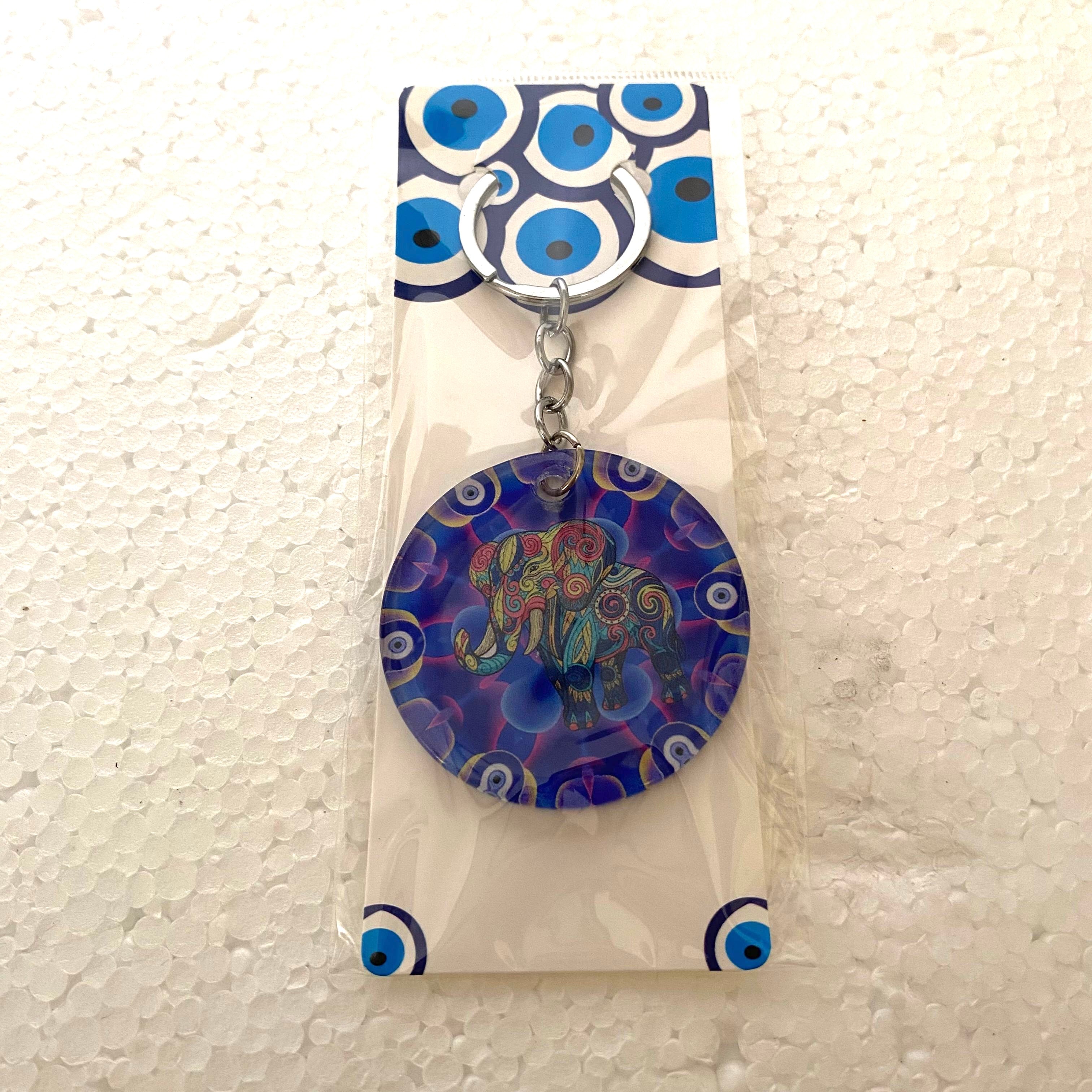 Round Evil Eye Keychains In Various Designs Handmade Gifts By Tamrapatra