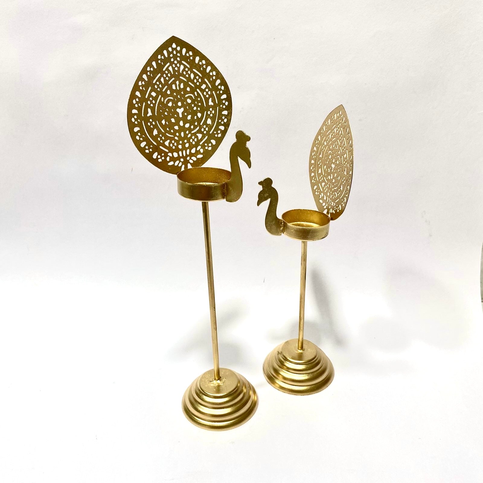 Peacock Designer Tea Light Holder Exclusive Collection Set Of 2 By Tamrapatra