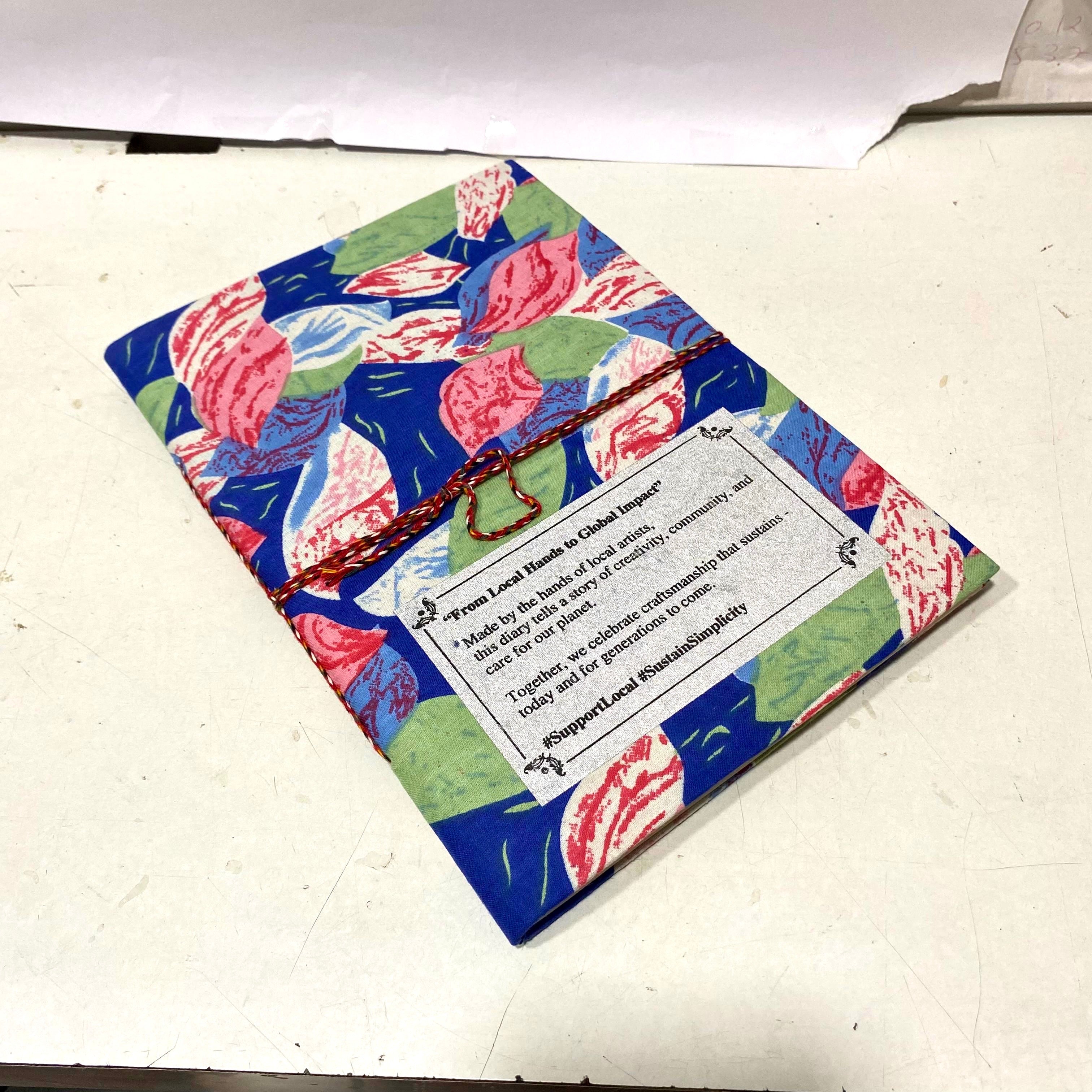 Handmade Paper Diary Gifting Collection Floral Cloth Painting XL Tamrapatra