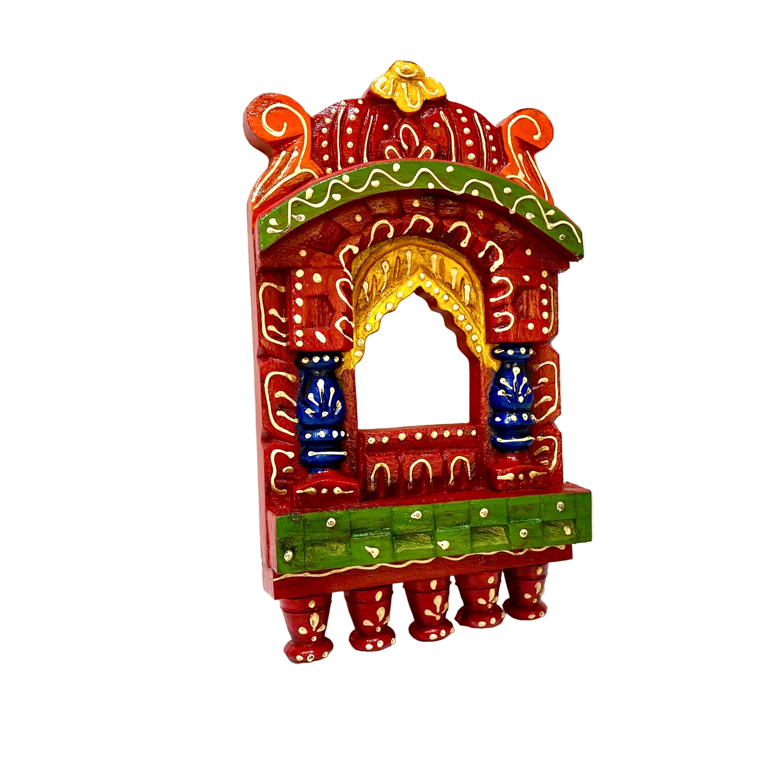 Decorative miniature temple model on a white background