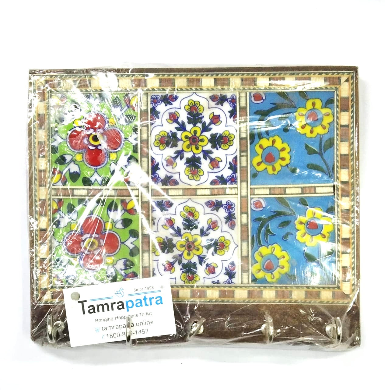 Blue Pottery Tiles Key Holder In Eccentric Designs Exclusive Art From Tamrapatra