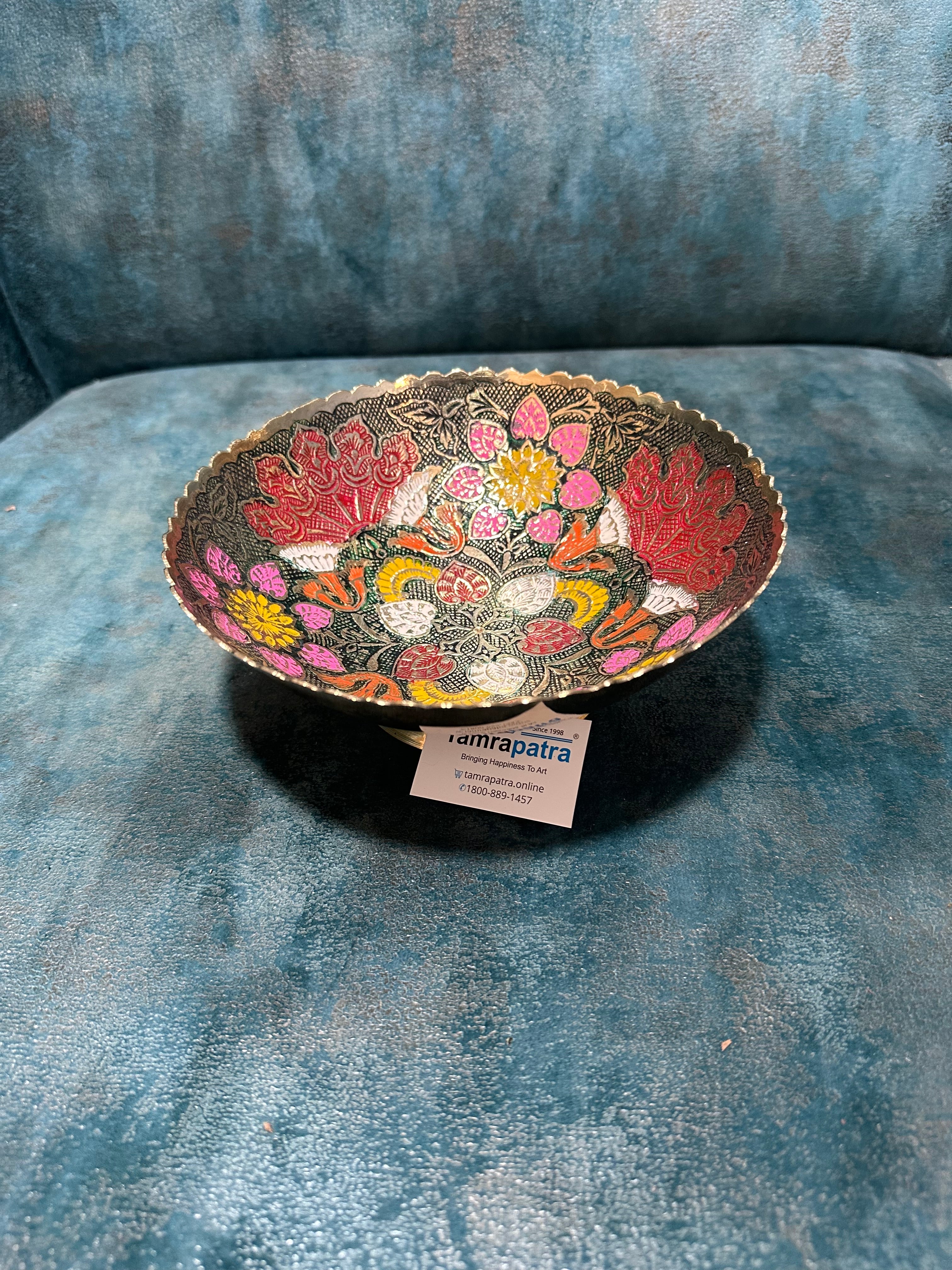 Brass Inlay Artwork For Serving Multipurpose Bowls Royal Touch By Tamrapatra