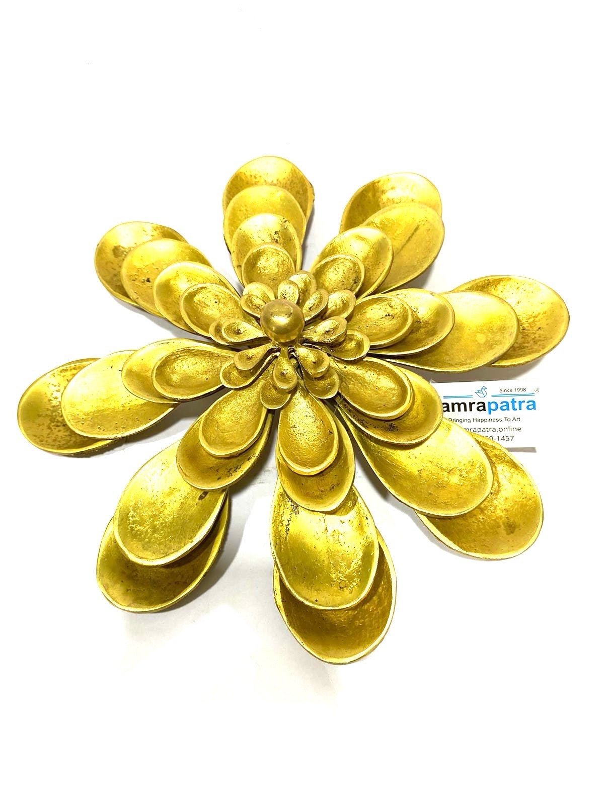 Brass Decoration Handmade Luxurious Display With Floral Design Tamrapatra