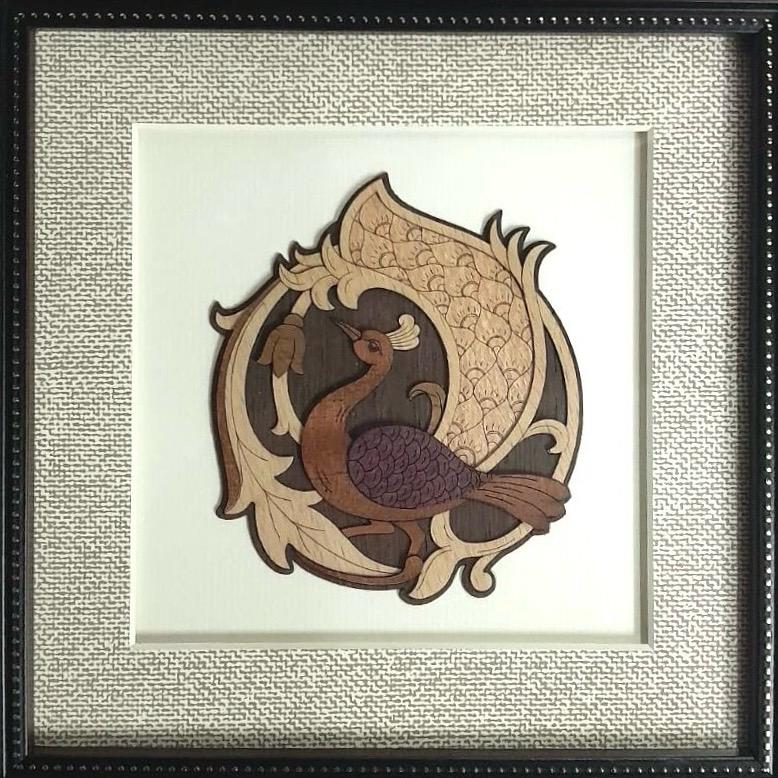Vibrant Peacock Themed Wall Frame Handcrafted Wooden Creation By Tamrapatra