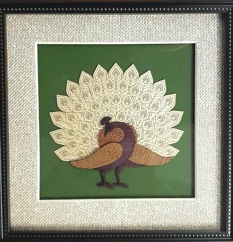 Beautiful Bird Themed Peacock Handpicked Wooden Art Frames Gifts By Tamrapatra