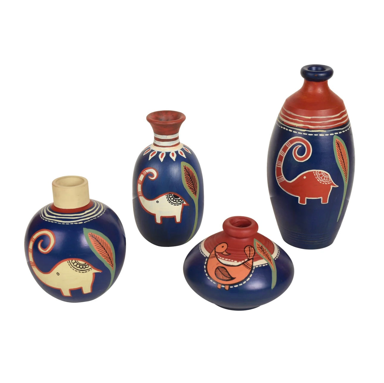 The Creation Of Pottery In Various Shapes Blue Animal Theme By Tamrapatra